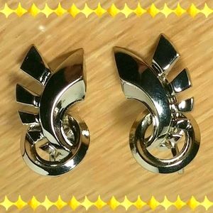 Vintage Coro Earrings Modernist Style Geometric